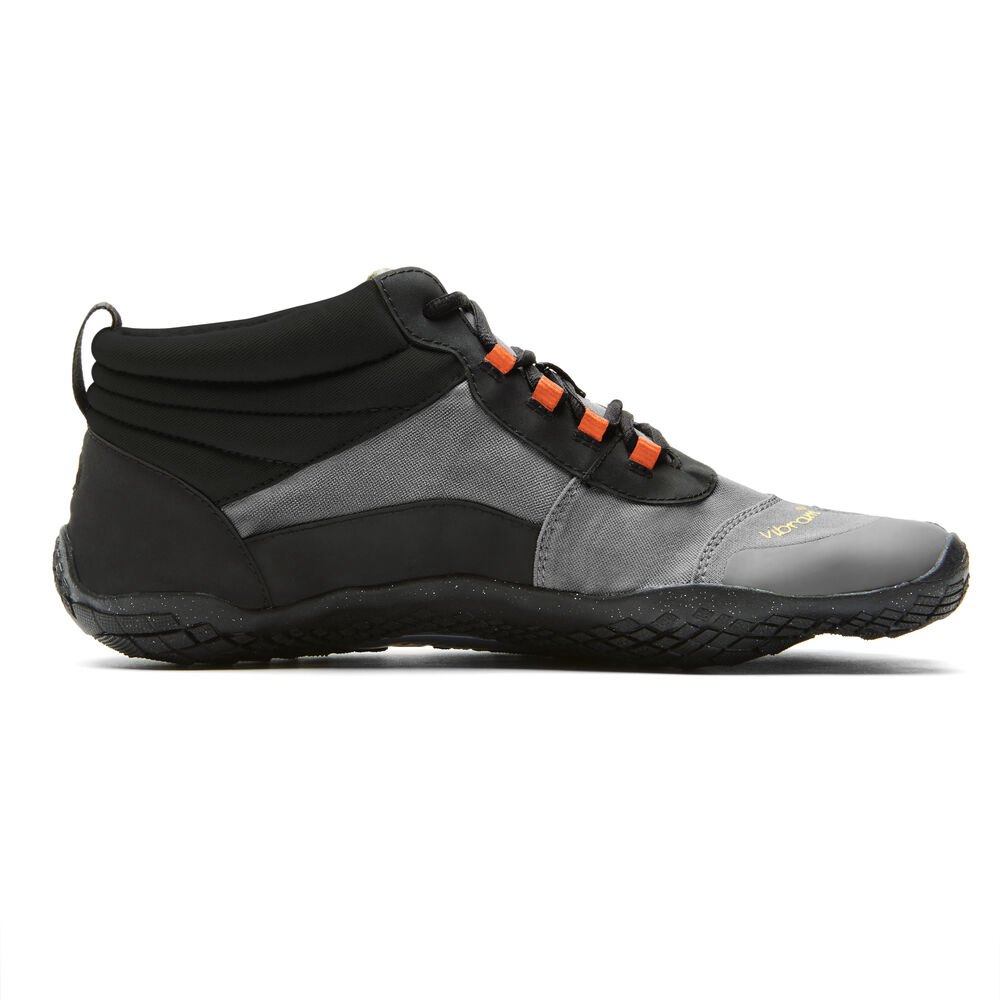 Zapatos Descalzos Hombre Negros/Grises/Rojos - FiveFingers V-Trek Insulated - EYXLAP-361
